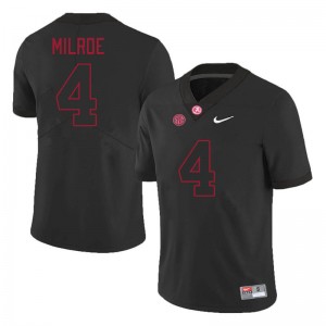 Men's Alabama Crimson Tide #4 Jalen Milroe Black Embroidery College Football Jersey 231029-891