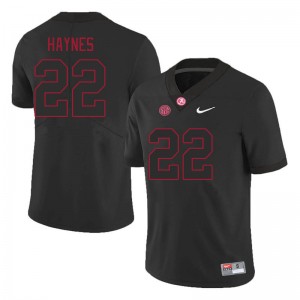 Men's Alabama Crimson Tide #22 Justice Haynes Black 2024 College Football Jersey 626427-597