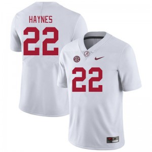 Men's Alabama Crimson Tide #22 Justice Haynes White High School College Football Jersey 858383-334