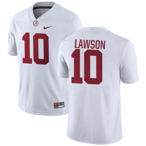 Men Alabama Crimson Tide #0 Deontae Lawson White University College Football Jersey 725082-348