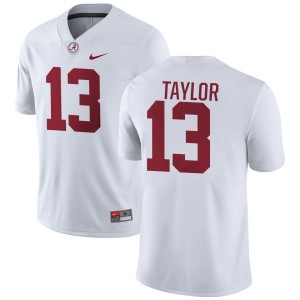 Men Alabama Crimson Tide #13 Ivan Taylor White Game College Football Jerseys 209909-844