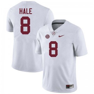 Men Alabama Crimson Tide #8 Jalen Hale White NCAA College Football Jersey 370610-352