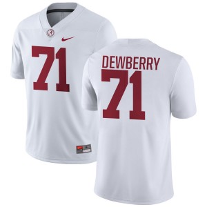 Men Alabama Crimson Tide #71 Kam Dewberry White Game College Football Jerseys 787325-157