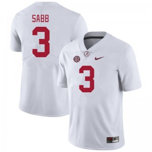 Men's Alabama Crimson Tide #3 Keon Sabb White Limited College Football Jersey 272713-493
