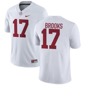 Men Alabama Crimson Tide #17 Lotzeir Brooks White NCAA College Football Jersey 510434-891