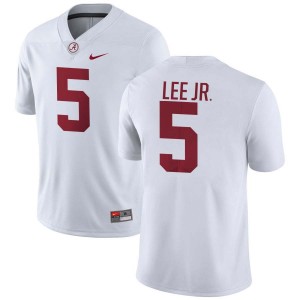 Men Alabama Crimson Tide #5 Dijon Lee Jr. White University College Football Jerseys 440240-755