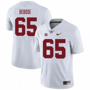 Men Alabama Crimson Tide #65 Micah DeBose White 2025-26 College Football Jersey 383237-441