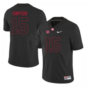 Men's Alabama Crimson Tide #15 Ty Simpson Black Replica College Football Jersey 487839-182