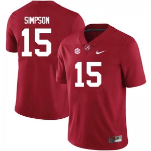Men's Alabama Crimson Tide #15 Ty Simpson Crimson High School College Football Jersey 349934-479