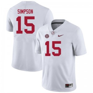 Men's Alabama Crimson Tide #15 Ty Simpson White 2024 College Football Jersey 368136-247