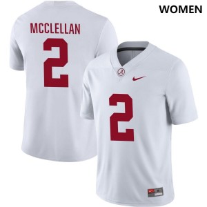 Women's Alabama Crimson Tide #2 Jase McClellan White College Football Jersey 516928-123