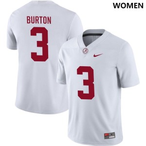Women's Alabama Crimson Tide #3 Jermaine Burton White College Football Jersey 293079-289