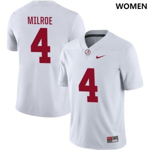 Women's Alabama Crimson Tide #4 Jalen Milroe White College Football Jersey 792312-385