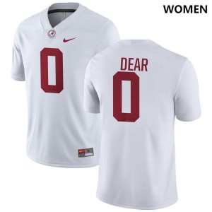 Women Alabama Crimson Tide #0 Akylin Dear White Game College Football Jersey 260155-461