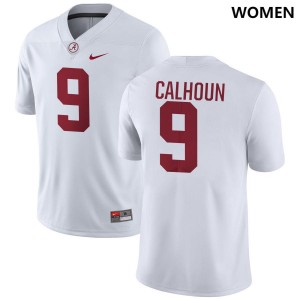 Women Alabama Crimson Tide #9 Cameron Calhoun White Official College Football Jersey 494001-379