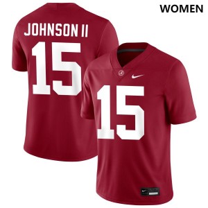 Women Alabama Crimson Tide #15 Duke Johnson II Crimson Embroidery College Football Jerseys 248033-686