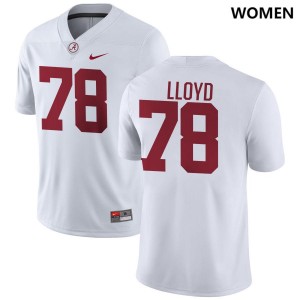 Women Alabama Crimson Tide #78 Jackson Lloyd White Player College Football Jerseys 971665-236