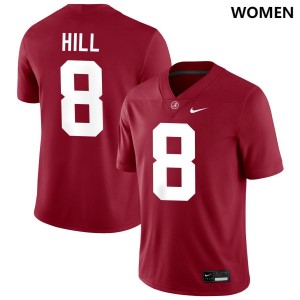 Women Alabama Crimson Tide #8 Justin Hill Crimson Stitched College Football Jerseys 767084-264