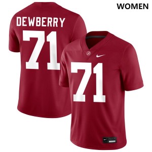 Women Alabama Crimson Tide #71 Kam Dewberry Crimson High School College Football Jerseys 310386-975