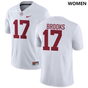 Women Alabama Crimson Tide #17 Lotzeir Brooks White Stitched College Football Jerseys 261087-515
