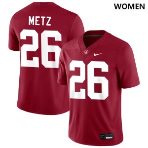 Women Alabama Crimson Tide #26 Luke Metz Crimson High School College Football Jersey 425655-958
