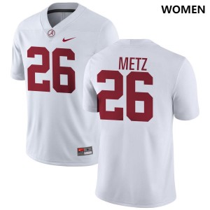 Women Alabama Crimson Tide #26 Luke Metz White Player College Football Jerseys 461300-368
