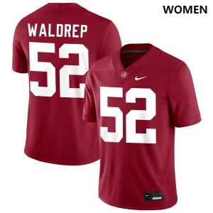 Women Alabama Crimson Tide #52 Mal Waldrep Crimson Player College Football Jerseys 451871-110