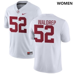 Women Alabama Crimson Tide #52 Mal Waldrep White Stitched College Football Jerseys 428798-780