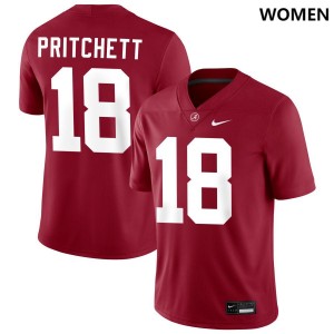 Women Alabama Crimson Tide #18 Marshall Pritchett Crimson High School College Football Jersey 354408-228