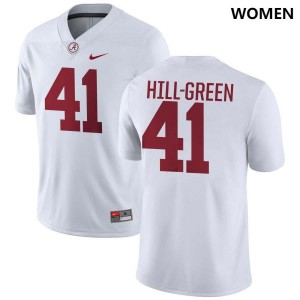 Women Alabama Crimson Tide #41 Nikhai Hill-Green White 2025 College Football Jersey 668081-171