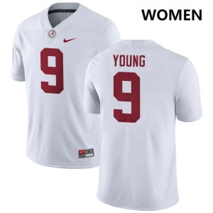 Women Alabama Crimson Tide #9 Richard Young White Replica College Football Jersey 324415-730