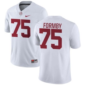 Men Alabama Crimson Tide #75 Wilkin Formby White Replica College Football Jersey 885564-153