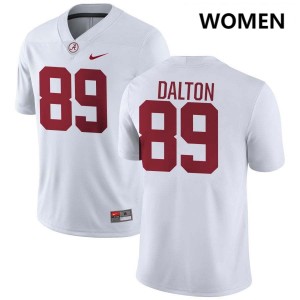 Women Alabama Crimson Tide #89 Brody Dalton White Embroidery College Football Jersey 645968-834