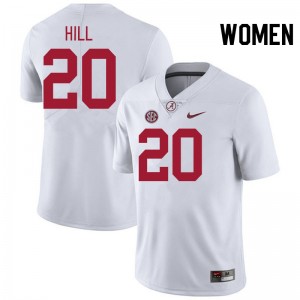 Women's Alabama Crimson Tide #20 Daniel Hill White Official College Football Jersey 198536-753