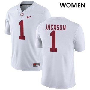 Women Alabama Crimson Tide #1 Domani Jackson White Game College Football Jerseys 729468-510