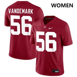 Women Alabama Crimson Tide #56 Geno VanDeMark White Stitched College Football Jersey 748041-517