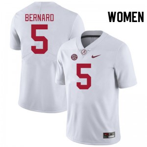 Women's Alabama Crimson Tide #5 Germie Bernard White Embroidery College Football Jersey 210467-433