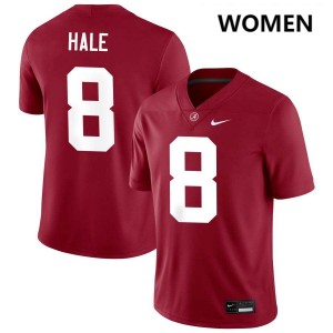 Women Alabama Crimson Tide #8 Jalen Hale Crimson Limited College Football Jerseys 136760-205