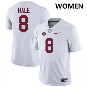 Women Alabama Crimson Tide #8 Jalen Hale White Player College Football Jerseys 362137-768