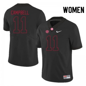 Women's Alabama Crimson Tide #11 Jihaad Campbell Blackout Alumni College Football Jersey 380621-188