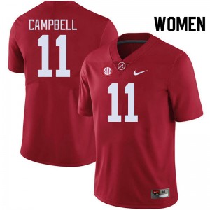 Women's Alabama Crimson Tide #11 Jihaad Campbell Crimson Player College Football Jersey 268923-738