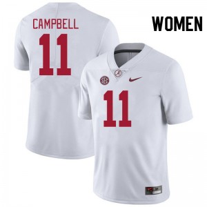 Women's Alabama Crimson Tide #11 Jihaad Campbell White Game College Football Jersey 612711-850