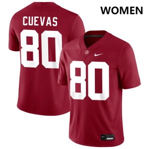 Women Alabama Crimson Tide #80 Josh Cuevas Crimson Embroidery College Football Jersey 827699-568