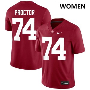 Women Alabama Crimson Tide #74 Kadyn Proctor Crimson Embroidery College Football Jerseys 941363-243