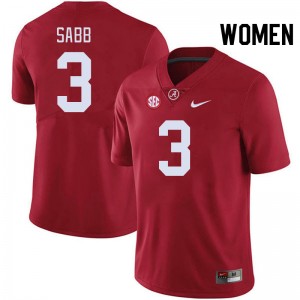 Women's Alabama Crimson Tide #3 Keon Sabb Crimson Official College Football Jersey 122183-416