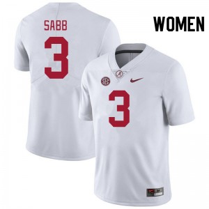 Women's Alabama Crimson Tide #3 Keon Sabb White Player College Football Jersey 130271-529