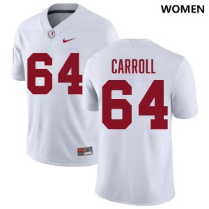Women Alabama Crimson Tide #64 Michael Carroll White NCAA College Football Jerseys 533400-686