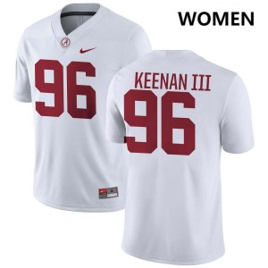 Women Alabama Crimson Tide #96 Tim Keenan III White High School College Football Jersey 421953-950