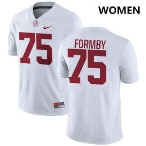 Women Alabama Crimson Tide #75 Wilkin Formby White NCAA College Football Jersey 820407-917