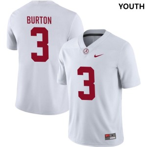 Youth Alabama Crimson Tide #3 Jermaine Burton White College Football Jersey 278228-247